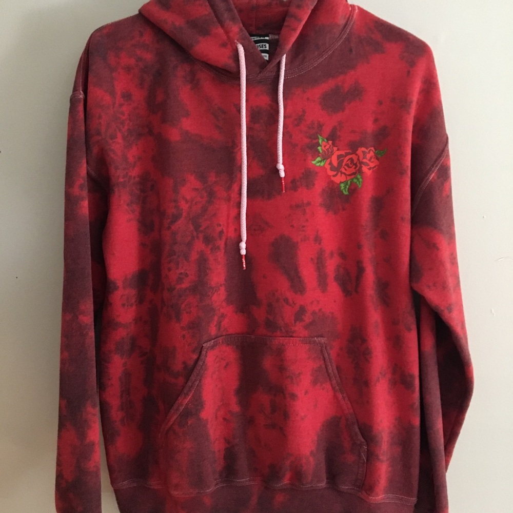 broken promises red tie dye hoodie